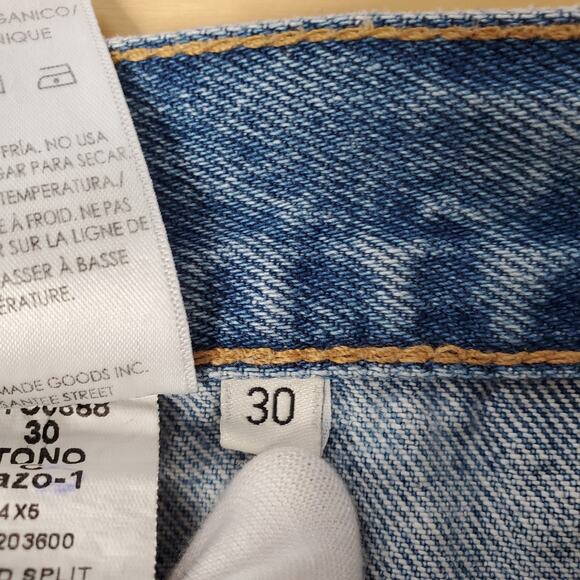 Etica Ingrid Split Skirt Maxi Jean Arcadia Denim Blue Organic Cotton Size 30 NEW - Picture 11 of 14